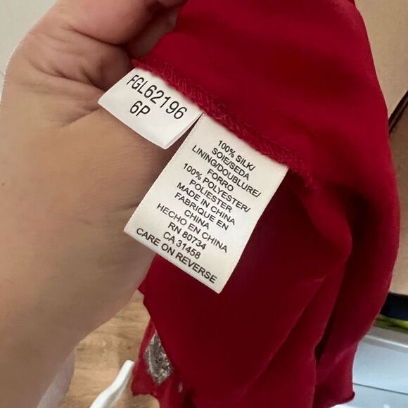 BCBGMAXAZRIA Women's Boho Halter Neckline Mini Dress Red Size 6P - Picture 5 of 6